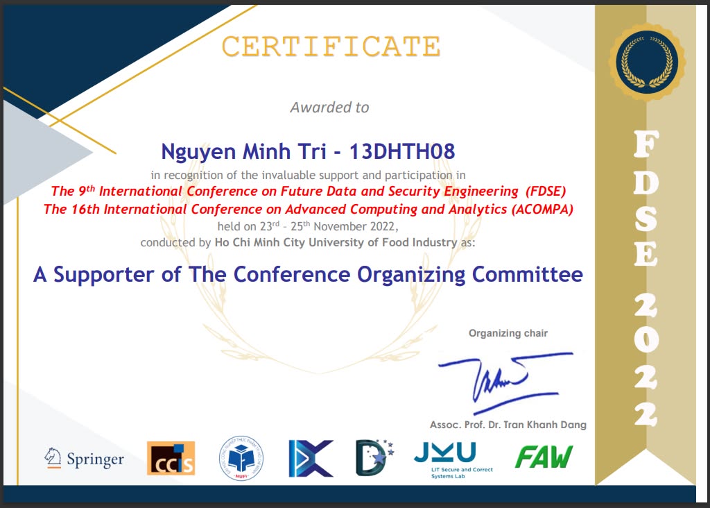 FDSE & ASCOMPA Volunteer Certificate